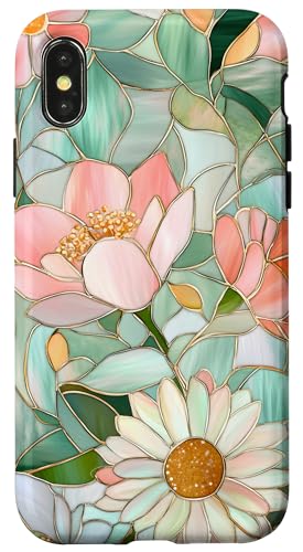 Buntglas-Blumenmuster Hülle für iPhone X/XS Buntglas-Blumenmuster Hülle für iPhone X/XS von Miyu Case Wave