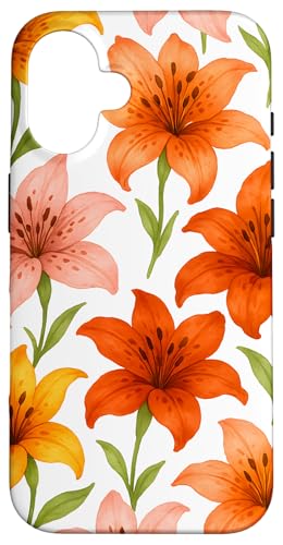Cute Flower Mix Lily Floral Hülle für iPhone 16 Cute Flower Mix Lily Floral Hülle für iPhone 16 von Miyu Case Wave