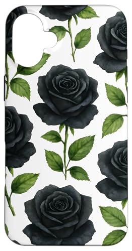 Cute Flower Rose Black Floral Hülle für iPhone 16 Plus Cute Flower Rose Black Floral Hülle für iPhone 16 Plus von Miyu Case Wave