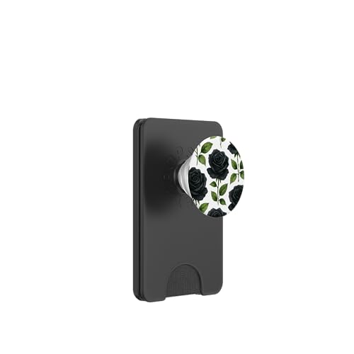 Cute Flower Rose Black Floral PopSockets PopWallet für MagSafe Cute Flower Rose Black Floral PopSockets PopWallet für MagSafe von Miyu Case Wave