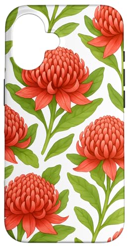 Cute Flower Waratah Floral Hülle für iPhone 16 Cute Flower Waratah Floral Hülle für iPhone 16 von Miyu Case Wave
