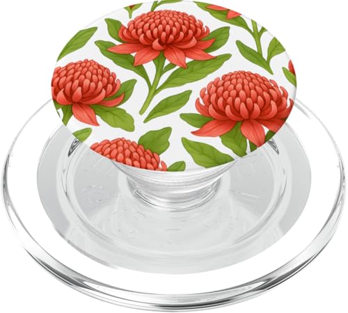 Cute Flower Waratah Floral PopSockets PopGrip für MagSafe Cute Flower Waratah Floral PopSockets PopGrip für MagSafe von Miyu Case Wave