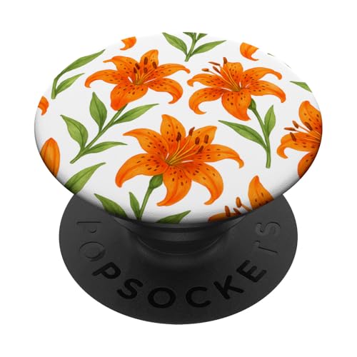 Orange Lily Flower PopSockets Klebender PopGrip Orange Lily Flower PopSockets Klebender PopGrip von Miyu Case Wave