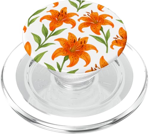 Orange Lily Flower PopSockets PopGrip für MagSafe Orange Lily Flower PopSockets PopGrip für MagSafe von Miyu Case Wave