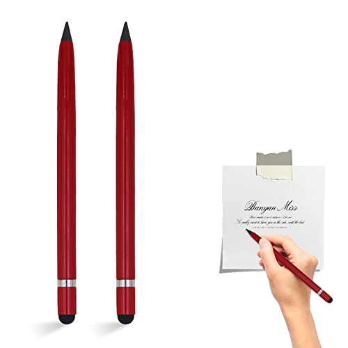 Mizijia Ewiger Bleistift, 2 PCS Unendlicher Bleistift, Bleistifte Set mit Radiergummi, Tintenloser Bleistift mit Touchscreen-Funktion für Erwachsene, Studentische, Künstler (2 Rot) von Mizijia