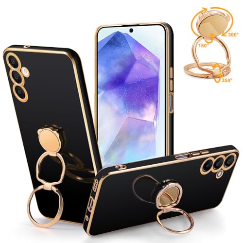 Mkej Hülle Kompatibel mit Samsung Galaxy A55 5G Hülle mit DIY Metal Ringhalter Ständer, Frauen Mädchen Dünn Stoßfeste Galvanik-Design Handyhülle mit Ring für Samsung Galaxy A55 5G Schutzhülle Mkej Hülle Kompatibel mit Samsung Galaxy A55 5G Hülle mit DIY Metal Ringhalter Ständer, Frauen Mädchen Dünn Stoßfeste Galvanik-Design Handyhülle mit Ring für Samsung Galaxy A55 5G Schutzhülle von Mkej