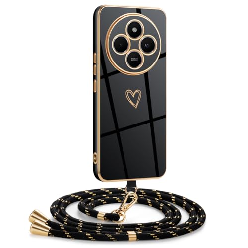 Mkej Hülle Kompatibel mit Xiaomi Redmi 14C 4G Hülle mit Band, Galvanik Silicone Handyhülle mit Herz Love Design, Abnehmbar und einstellbar Handykette für Xiaomi Redmi 14C 4G Mkej Hülle Kompatibel mit Xiaomi Redmi 14C 4G Hülle mit Band, Galvanik Silicone Handyhülle mit Herz Love Design, Abnehmbar und einstellbar Handykette für Xiaomi Redmi 14C 4G von Mkej