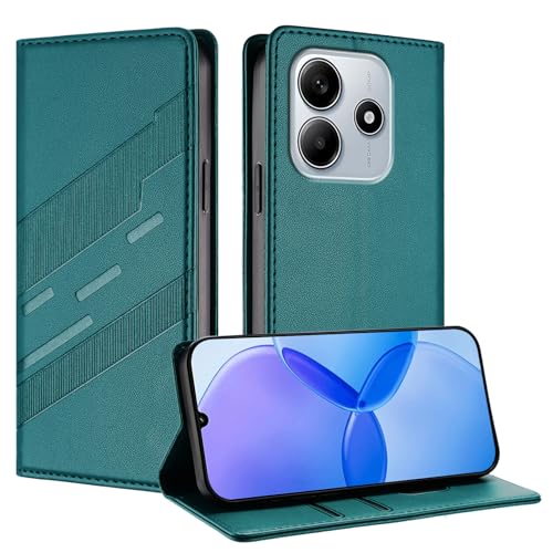 Mldjomid Handyhülle für Xiaomi Redmi Note 14 5G/ Poco M7 Pro 5G PU Lederhülle Hülle Klapphülle mit Magnetisch Kartenfach Ständer Schutzhülle für XiaoMi Poco M7 Pro 5g Flip Case Cover, Dunkelgrün von Mldjomid