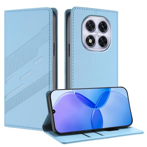 Mldjomid Handyhülle für Xiaomi Redmi Note 14 Pro 4G PU Lederhülle Hülle XiaoMi Note14 Pro 4g Klapphülle mit Magnetisch Kartenfach Ständer Schutzhülle für RedMi Note 14Pro 4G Flip Case, Hellblau von Mldjomid