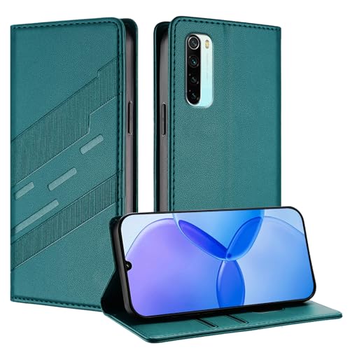 Mldjomid Handyhülle für Xiaomi Redmi Note 8 PU Lederhülle Hülle Xiao Mi Note 8 Klapphülle mit Magnetisch Kartenfach Ständer Schutzhülle für Red Mi Note 8 Flip Phone Case Cover, Dunkelgrün von Mldjomid