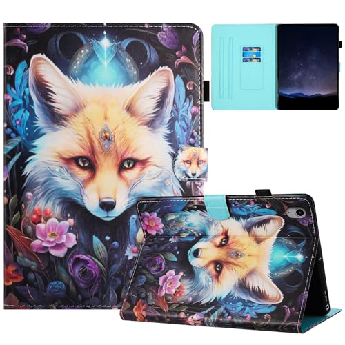 Mldjomid Hülle für iPad 11 Zoll (A16) 11.Generation 2025/10.9 Zoll 10.Generation 2022 PU Leder Tablette Schützhülle Multi-Winkel Ständer Cover Case für iPad A16, mit Auto Schlaf/Aufwach, Weißer Fuchs von Mldjomid