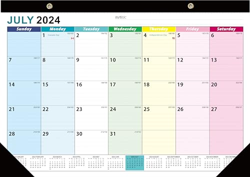 Wandkalender 2024–2025, 18 Monats-Wandkalender von Juli 2024 bis Dezember 2025, dickes Papier mit Julianischen Daten, große linierte Blöcke, perfekt für die Planung von Zuhause oder Büro (europäischer von Mljtoyo