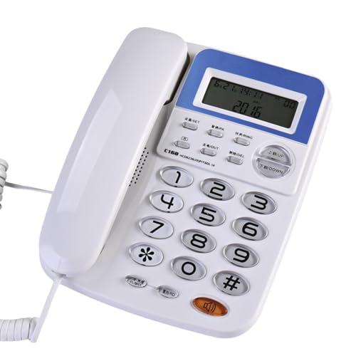 C168 Festtelefon, kabelgebunden, Festnetz, Schreibtisch, Anrufer, Display, LCD-Display, Bürotelefone, große Taste, für Geschäft oder Zuhause C168 Festtelefon, kabelgebunden, Festnetz, Schreibtisch, Anrufer, Display, LCD-Display, Bürotelefone, große Taste, für Geschäft oder Zuhause von Mllepjdh