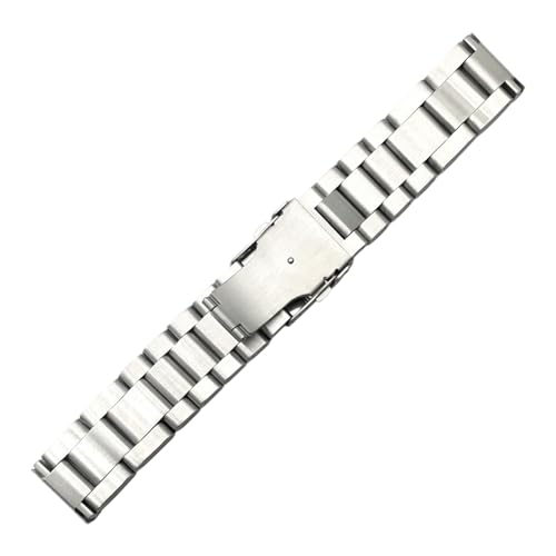 [Mllepjdh] Bequemes 22 mm Edelstahl-Armband für Smartwatch, wasserdicht, verstellbar, Metallarmband, Schnellverschluss, 2,2 cm, 銀 von Mllepjdh