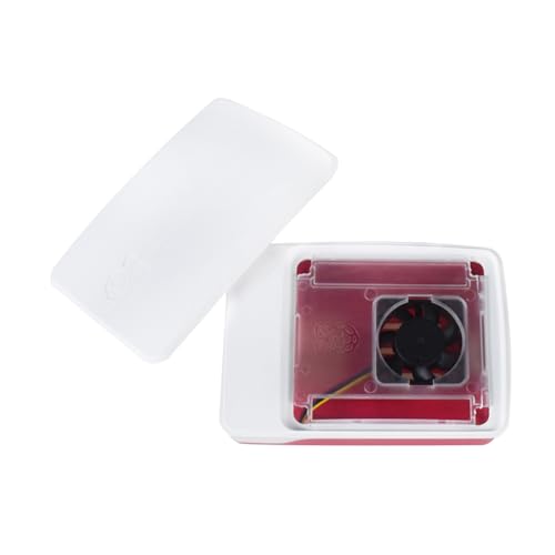 Mllepjdh Für RPi Generation 5B Gehäuse Multifunktionales Rotes Weißes Gehäuse Mit PWM Lüftergehäuse Langlebiges Gehäuse von Mllepjdh