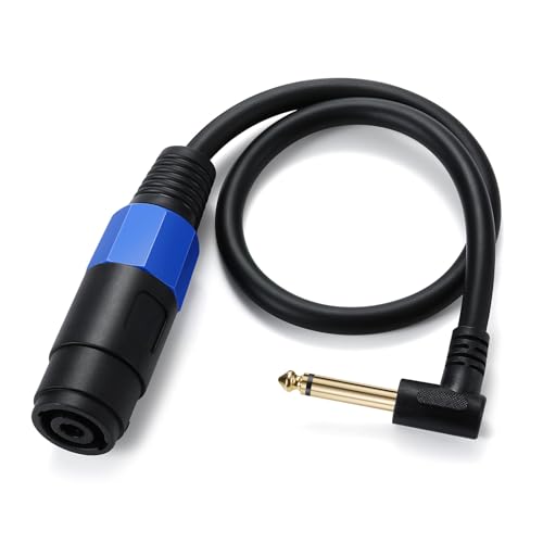 Mllepjdh Speakon Buchse Auf 1/4-Zoll Lautsprecherkabel – Speak On Buchse Auf 1/4-TS Stecker (rechtwinkliger Stecker) von Mllepjdh