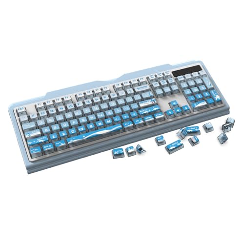 Mllepjdh Tastenkappen-Set mit 116 Tasten, hinterleuchtet, für mechanische Tastaturen, mit Schneemuster, durchscheinend, 5-seitig, wärmesublimiert Mllepjdh Tastenkappen-Set mit 116 Tasten, hinterleuchtet, für mechanische Tastaturen, mit Schneemuster, durchscheinend, 5-seitig, wärmesublimiert von Mllepjdh