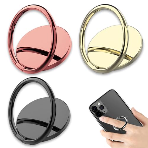 3 Stücke Handy Ring Halterung, 360 Grad Drehung Universal Phone Ring Halterung, Handyhalterung Finger für Smartphone mit Einhandbedienung von Mmgoqqt