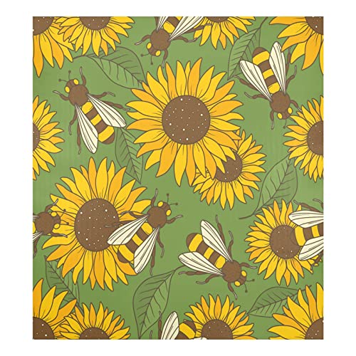 DUWER102 Magnetische Geschirrspüler-Abdeckung, dekorative Kühlschranktür, 58,4 x 66 cm, Bienen und Blumen, von Mnsruu