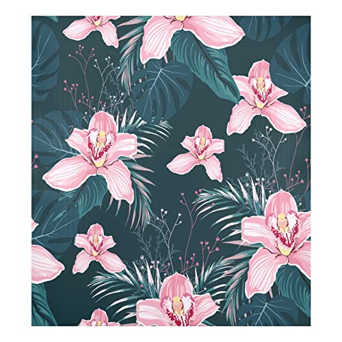 DUWER139 Magnetische Geschirrspüler-Abdeckung, dekorative Kühlschranktür, 58,4 x 66 cm, rosa Hibiskusblüte, Palmblatt, tropische Pflanze, DUWER139 Magnetische Geschirrspüler-Abdeckung, dekorative Kühlschranktür, 58,4 x 66 cm, rosa Hibiskusblüte, Palmblatt, tropische Pflanze, von Mnsruu