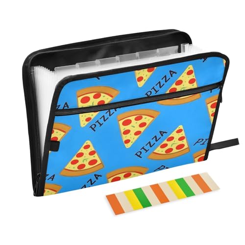 Dokumenten-Organizer mit Pizza-Muster, 13 Fächer, erweiterbarer Aktenordner mit Fronttasche, tragbare Business-Dateiaufbewahrung, Dokumenten-Organizer, Ordner mit Reißverschluss Dokumenten-Organizer mit Pizza-Muster, 13 Fächer, erweiterbarer Aktenordner mit Fronttasche, tragbare Business-Dateiaufbewahrung, Dokumenten-Organizer, Ordner mit Reißverschluss von Mnsruu