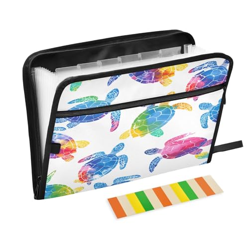 Fächermappe mit 13 Fächern, mehrfarbig, Aquarell-Design, Fächermappe mit Vordertasche, tragbare Business-Aktenaufbewahrung, Dokumenten-Organizer, Ordner mit Reißverschluss Fächermappe mit 13 Fächern, mehrfarbig, Aquarell-Design, Fächermappe mit Vordertasche, tragbare Business-Aktenaufbewahrung, Dokumenten-Organizer, Ordner mit Reißverschluss von Mnsruu