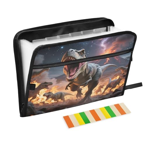 Many Dinosaur Roar Fächermappe mit 13 Fächern, Fächermappe mit Vordertasche, tragbare Business-Aktenaufbewahrung, Dokumenten-Organizer, Ordner mit Reißverschluss Many Dinosaur Roar Fächermappe mit 13 Fächern, Fächermappe mit Vordertasche, tragbare Business-Aktenaufbewahrung, Dokumenten-Organizer, Ordner mit Reißverschluss von Mnsruu