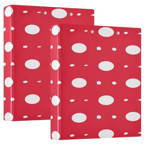 Mnsruu Fashion Red Polka Dot 3-Ringbücher mit 3 transparenten Innenfächern, Klemmbrett, vielseitige Ordner, 200 Blatt, für Büro, Zuhause, Schule, 1 Stück von Mnsruu