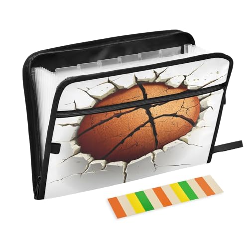 Wall Breaking Basketball Dokumenten-Organizer mit 13 Fächern, Fächermappe mit Vordertasche, tragbare Business-Dateiaufbewahrung, Dokumenten-Organizer, Ordner mit Reißverschluss Wall Breaking Basketball Dokumenten-Organizer mit 13 Fächern, Fächermappe mit Vordertasche, tragbare Business-Dateiaufbewahrung, Dokumenten-Organizer, Ordner mit Reißverschluss von Mnsruu