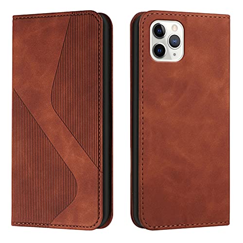 Mo-Somnus Kompatibel mit iPhone 11 Pro Hülle, Magnet PU Leder Flip Wallet Case Tasche Handyhülle, Stoßfeste Klappbar iPhone 11 Pro (5,8 Zoll) Brieftasche Klapphülle mit [Kartenfächer] (Braun) von Mo-Somnus