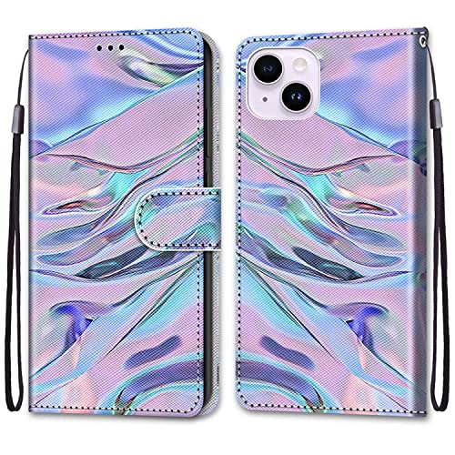 Mo-Somnus Kompatibel mit iPhone 14 Plus (6,7 Zoll) Hülle, Leder Handyhülle mit Kartenfach Geld Slot Ständer PU Ledertasche TPU Wallet Flip Brieftasche Magnetische Schutzhülle (Fluoreszierend) von Mo-Somnus