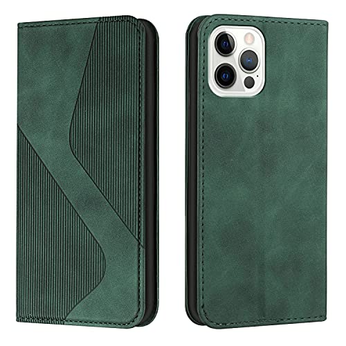 Mo-Somnus Kompatibel mit iPhone 15 Pro Max (6,7 Zoll) Hülle, Schutzhülle iPhone 15 Pro Max, Magnet PU Leder Tasche Handyhülle iPhone 15 Pro Max, Klappbar Brieftasche Klapphülle (Grün) von Mo-Somnus