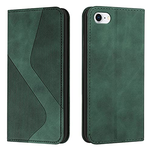 Mo-Somnus Kompatibel mit iPhone SE 2020/iPhone 8/iPhone 7 (4,7 Zoll) Hülle, Magnet PU Leder Flip Wallet Case Tasche Handyhülle, Stoßfeste Klappbar Brieftasche Klapphülle mit [Kartenfächer] (Grün) von Mo-Somnus