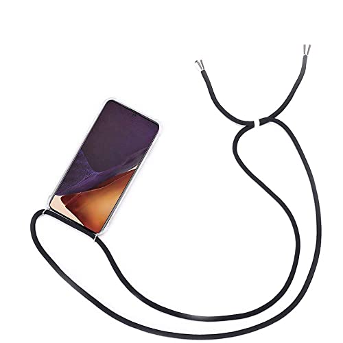 Handyhülle für Xiaomi Redmi Note 10S/Note 10 4G Handykette, Ultra Dünn Transparent Silikon Case Hülle mit Necklace Kordel, MoEvn Stylische Hängende Umhängen Phone Schutzhülle mit Band, Schwarz von MoEvn-EU