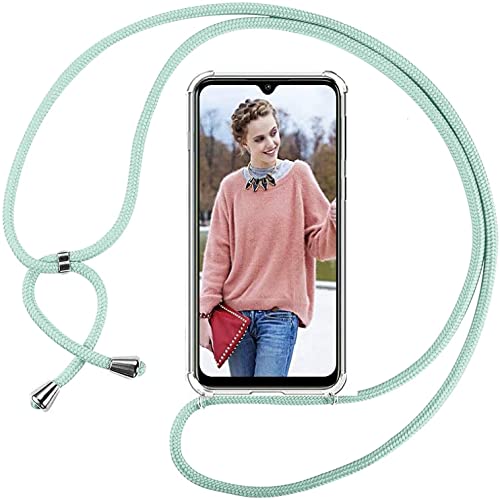 MoEvn-EU Handykette Hülle Kompatibel mit Motorola Moto G30/G20/G10,Weiches Silikon Stoßfest Kordel zum Umhängen,MoEvn Transparent Necklace Handyhülle Band für G30/ G10,Gletscherblau,(6.5'') von MoEvn-EU