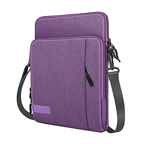 MoKo 12.9 Zoll Tablet Hülle Kompatibel mit iPad Pro 12.9 M2 2022-2018, Galaxy Tab S8+ 12.4", Surface Tablet Go 12.4", Tragbare Schutzhülle mit Schultergurt, Violett von MoKo