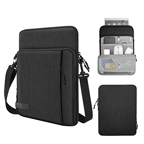 MoKo 13,3 Zoll Laptop Tasche Hülle, Tragetasche für MacBook Air 13 M3 M2 2024-2018, MacBook Pro 14 M3 M2 2024-2021, Tab S8+ 12,4",Surface Pro 8, Schwarz+Grau von MoKo