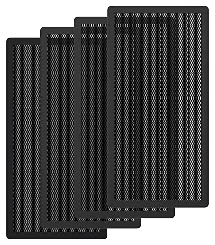 MoKo 140 x 280 mm PVC PC Kühler Lüfter Staub Filter, 4 Pack Lüfterabdeckung Magnetrahmen PC-Lüfter Staubschutzgitter PC-Kühlerfilter PVC Staubschutzabdeckung Computer-Lüftergitter, Schwarz von MoKo