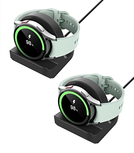 MoKo 2 Stück Ladestation Ständer Kompatibel mit Samsung Galaxy Watch Ultra/Watch 7 6 5 40mm 44mm/Watch 6 Classic 43mm 47mm/Watch 5 Pro 45mm, Silikon Ladegerät Halterung mit Anti-Rutsch-Basis, Schwarz von MoKo