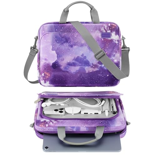 MoKo 9-11 ZollTablet Tasche Hülle, Tragetasche Umhängetasche aus Polyester, Schutztasche mit Schultergurt & Griff Kompatibel mit iPad Air 5/4th 10.9, iPad 10th Gen. 10.9, Lila Sternenhimmel von MoKo