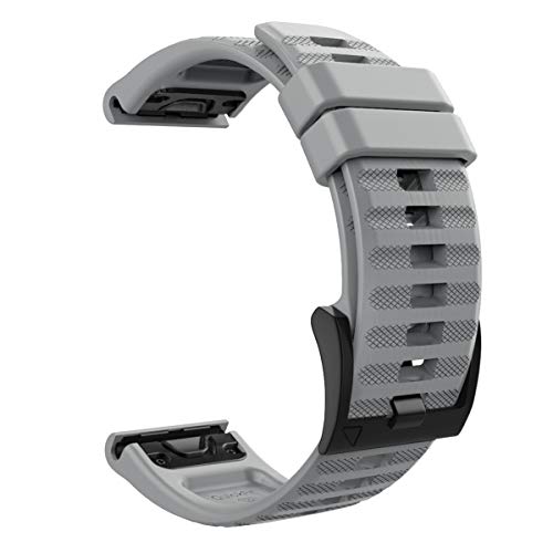 MoKo Armband Kompatibel mit Garmin Fenix 7/7 Pro/6/6 Pro/5/5 Plus/Forerunner 965/955/945/Instinct/Instinct Solar/Instinct 2, 22mm Quick Fit Silikon Uhrenarmband Sportarmband Ersatzarmband - Grau von MoKo
