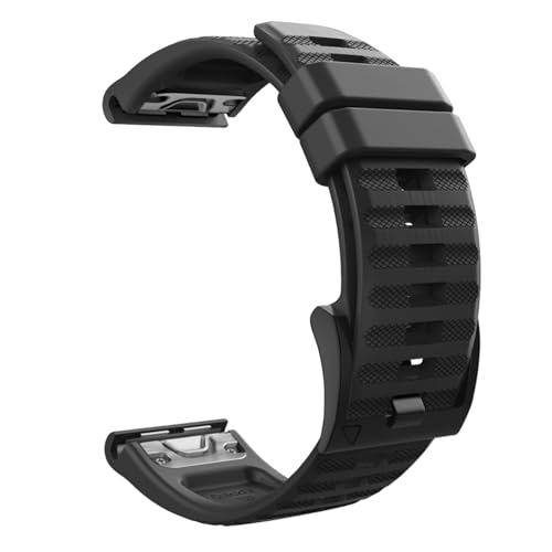 MoKo Armband Kompatibel mit Garmin Fenix 7/7 Pro/6/6 Pro/5/5 Plus/Forerunner 965/955/945/Instinct/Instinct Solar/Instinct 2, 22mm Quick Fit Silikon Uhrenarmband Sportarmband Ersatzarmband - Schwarz von MoKo