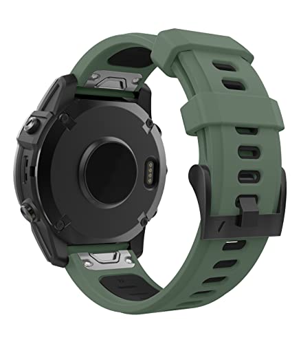 MoKo Armband Kompatibel mit Garmin Fenix 7/7 Pro/6/6 Pro/5/5 Plus/Forerunner 965/955/945/Instinct Solar/Instinct 2, Quick Fit 22mm Weiches Silikon Ersatzarmband Uhrenarmband, Armeegrün/Schwarz MoKo Armband Kompatibel mit Garmin Fenix 7/7 Pro/6/6 Pro/5/5 Plus/Forerunner 965/955/945/Instinct Solar/Instinct 2, Quick Fit 22mm Weiches Silikon Ersatzarmband Uhrenarmband, Armeegrün/Schwarz von MoKo