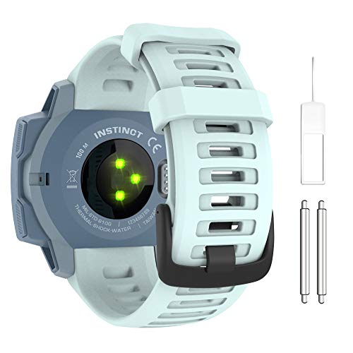 MoKo Armband Kompatibel mit Garmin Instinct/Instinct Solar/Tactical/Instinct 2 GPS-Smartwatch, Weiches Silikon Uhrenarmband Sport Ersatzarmband Wechselarmband, MeerBlau von MoKo