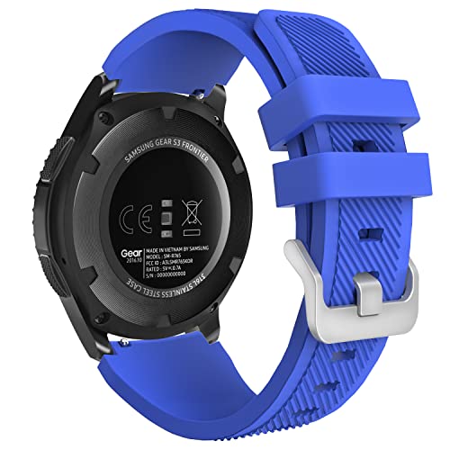 MoKo Armband Kompatibel mit Samsung Galaxy Watch 3 45mm/Galaxy Watch 46mm/Gear S3 Frontier/Classic/Huawei Watch GT2 Pro/GT/GT2 46mm, 22mm Silikon Ersatzarmband, Königblau von MoKo