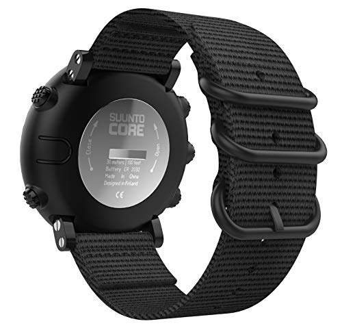 MoKo Armband Kompatibel mit Suunto Core Outdoor-Uhr, NATO Nylon Uhrenarmband Ersatzarmband Handgelenk Band Strap für Suunto Core Smartwatch - Schwarz von MoKo