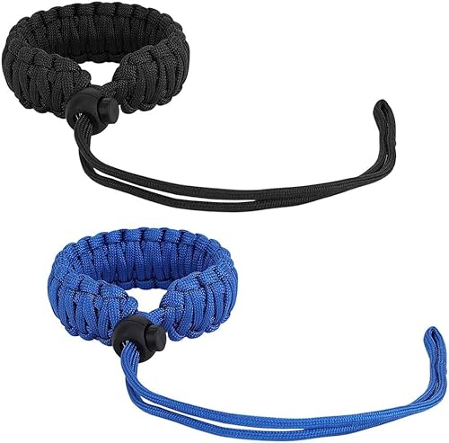 MoKo DSLR/DSLM Handschlaufe Kamera, 2 Stück Nylon Paracord Kamera-Handschlaufe Wrist Strap Kordel Kameragurt Handstrap für Nikonöse Nikon Sony Fuji Gopro Wii Switch Canon, Schwarz/Blau von MoKo