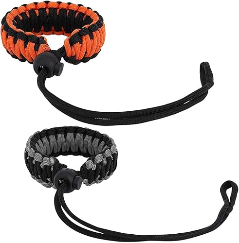 MoKo DSLR/DSLM Handschlaufe Kamera, 2 Stück Nylon Paracord Kamera-Handschlaufe Wrist Strap Kordel Kameragurt Handstrap für Nikonöse Nikon Sony Fuji Gopro Wii Switch Canon, Schwarz Orange/Schwarz Grau von MoKo