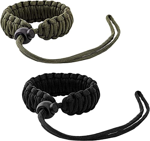 MoKo DSLR/DSLM Handschlaufe Kamera, [2 Stück] Nylon Paracord Kamera-Handschlaufe Wrist Strap Kordel kameragurt Handstrap für Nikonöse Nikon Sony Fuji gopro wii Switch Canon, Schwarz/Armee Grün von MoKo