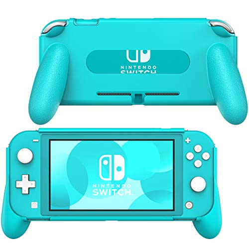 MoKo Griff Halterung Schutzhülle Kompatibel mit Nintendo Switch Lite, Ergonomische Bequeme Stoßfeste Hülle mit Griff - Türkis von MoKo